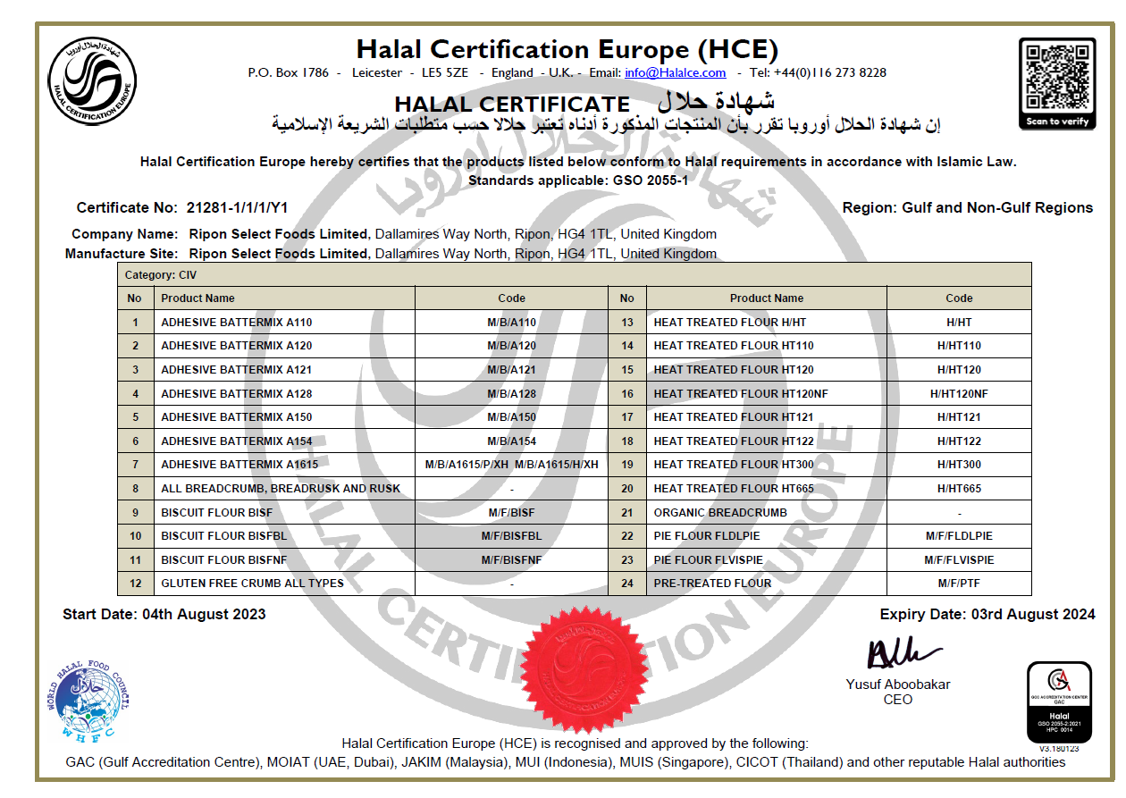 HCE GSO Halal Certificate