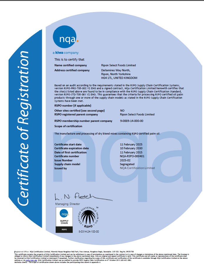 RSPO certification